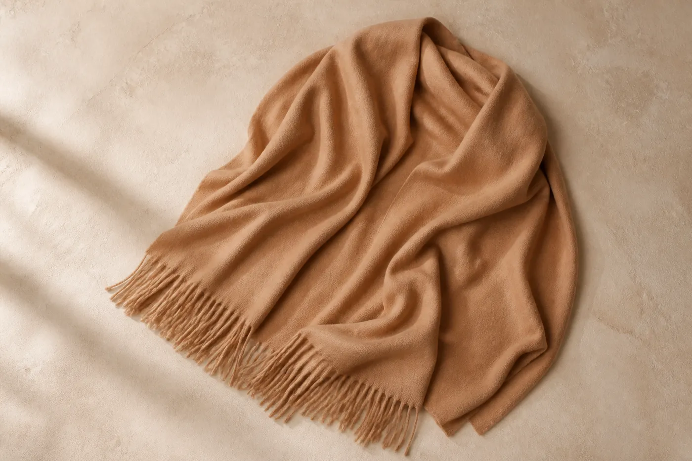Oversized Fringed Stole No.19