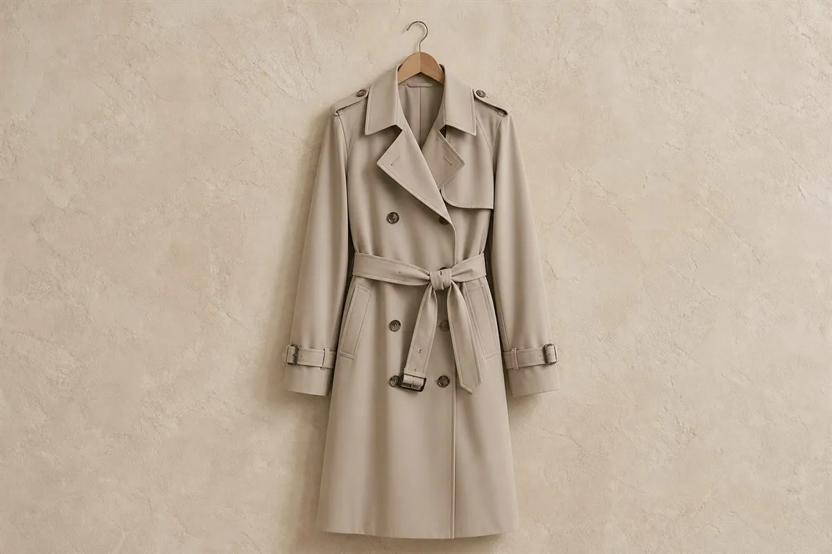 Trench Mi-Long en Gabardine Fluide No.09